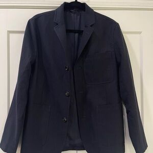 NWT 34 Slim Wallace Barnes chore blazer in Italian wool-cotton Navy Stripe JCREW